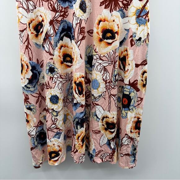 Maurices Pink Multicolor Floral Print Sleeveless Strappy Back Shift Mini Dress M - Picture 3 of 9